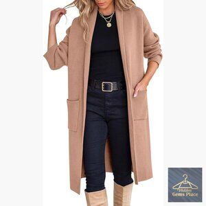 Oversized Open Front Cardigan Sweater Coatigan Duster Long Length